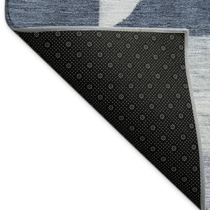 HomeRoots 9' X 12' Denim Blue Geometric Rug – Indoor/Outdoor, Washable, Stain-Resistant, Stylish & Durable! 689453