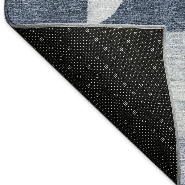 HomeRoots 9' X 12' Denim Blue Geometric Rug – Indoor/Outdoor, Washable, Stain-Resistant, Stylish & Durable! 689453