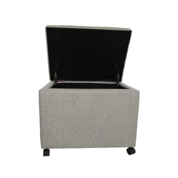 English Elm Storage Ottoman with Caster Wheels Fabric Filing Solution for Home or Office Use 68946.00FGRY