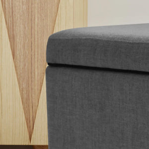 English Elm Storage Ottoman with Caster Wheels Fabric Filing Solution for Home or Office Use 68946.00FGRY