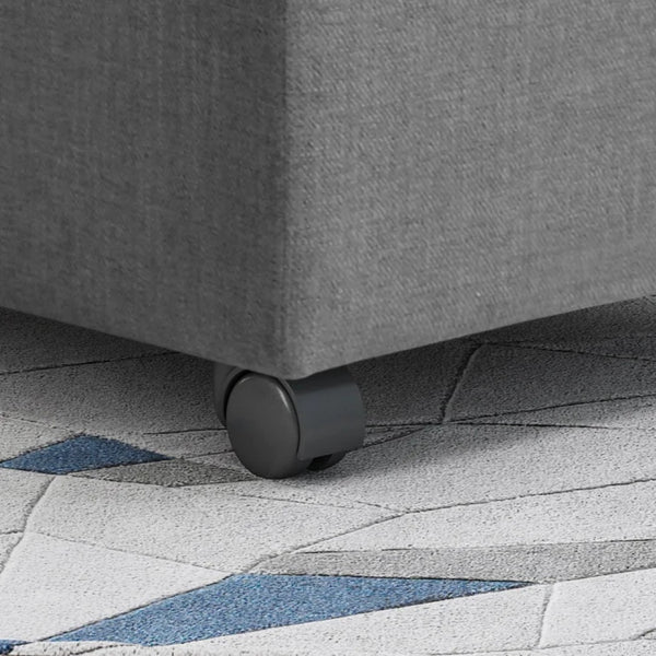 English Elm Storage Ottoman with Caster Wheels Fabric Filing Solution for Home or Office Use 68946.00FGRY