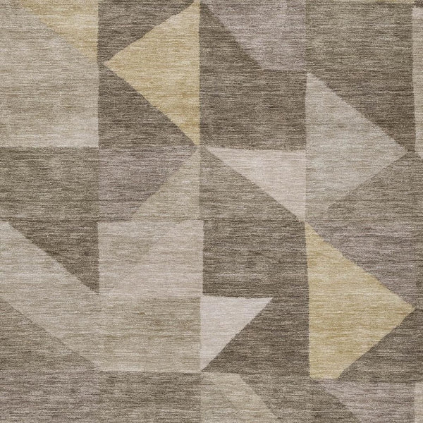 HomeRoots 8' x 10' Khaki and Taupe Geometric Area Rug - Durable, Washable, Stylish for Indoor and Outdoor Spaces 689464