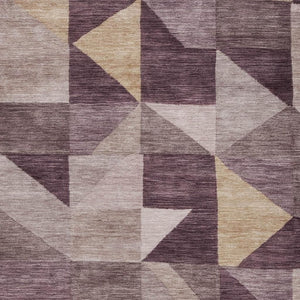 HomeRoots 5' X 8' Contemporary Plum Geometric Washable Area Rug - Stylish, Durable for Indoor & Outdoor Use 689468