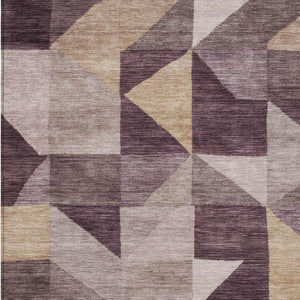 HomeRoots 9' X 12' Plum Geometric Washable Area Rug – Stylish Indoor/Outdoor Decor for Busy Homes & Patios 689471