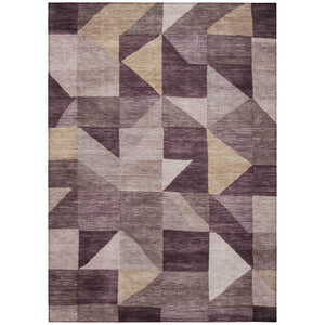HomeRoots 9' X 12' Plum Geometric Washable Area Rug – Stylish Indoor/Outdoor Decor for Busy Homes & Patios 689471