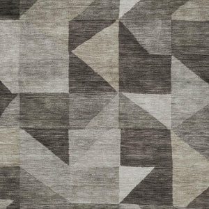 HomeRoots 9' X 12' Taupe & Beige Geometric Rug - Stylish, Washable, Indoor/Outdoor Design for Versatile Spaces 689477