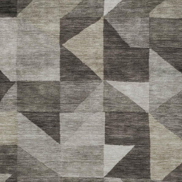 HomeRoots 9' X 12' Taupe & Beige Geometric Rug - Stylish, Washable, Indoor/Outdoor Design for Versatile Spaces 689477
