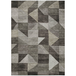 HomeRoots 10' X 14' Taupe and Beige Geometric Indoor Outdoor Area Rug - Durable, Washable, Stylish Design! 689478