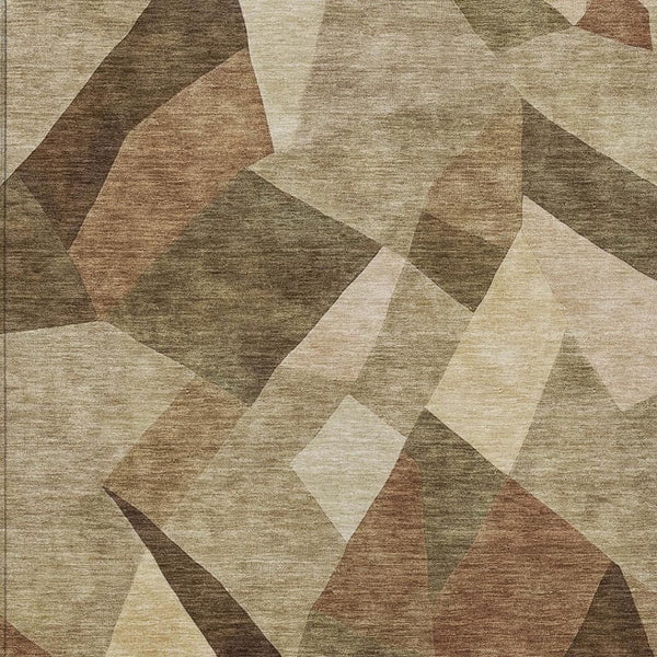 HomeRoots 10' Brown and Beige Abstract Area Rug - Washable, Durable, Stylish for Indoor & Outdoor Spaces! 689484