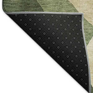 HomeRoots 8' X 10' Stylish Green and Beige Abstract Indoor-Outdoor Area Rug – Durable, Washable, Versatile Design! 689488