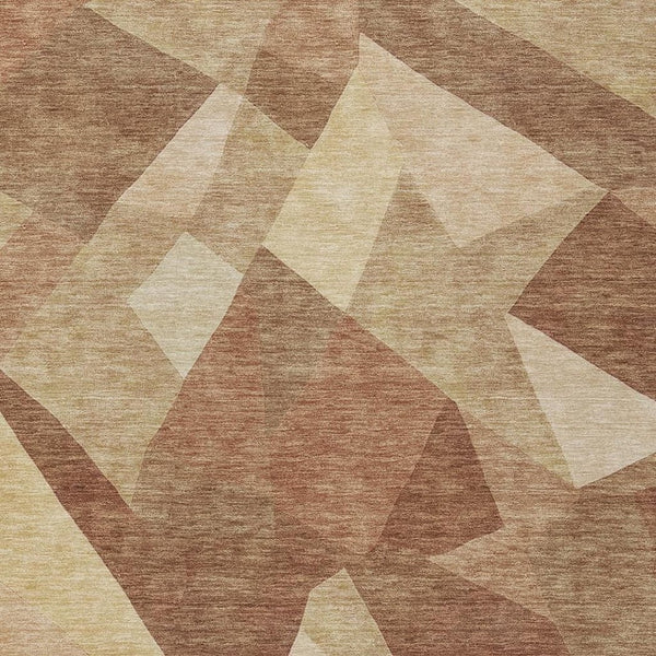 HomeRoots 9' X 12' Washable Rust and Beige Abstract Area Rug for Indoor/Outdoor Use - Durable, Stylish Design 689495
