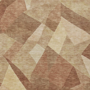 HomeRoots 10' X 14' Rust and Beige Abstract Area Rug - Stylish, Machine Washable, Indoor/Outdoor Comfort & Durability 689496