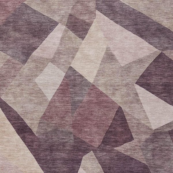 HomeRoots 5' X 8' Stylish Plum & Beige Abstract Washable Area Rug – Perfect for Indoor & Outdoor Spaces! 689498