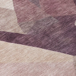 HomeRoots 8' Plum and Beige Abstract Round Area Rug - Durable, Washable, Stylish for Indoor & Outdoor Spaces 689499
