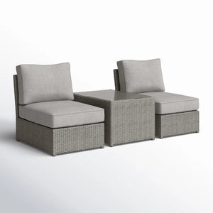 English Elm Fully Assembled 2-Piece Wicker Outdoor Seating Set With Cushions For Stylish Patio Comfort B120S00212
