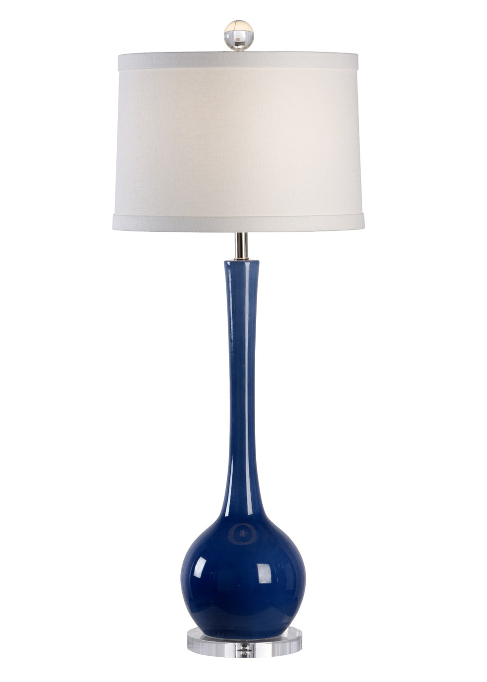 Chelsea House Matthews Cobalt Ceramic Lamp With Clear Acrylic Base — Handcrafted Italian 41" Table & Bedside Accent 68950