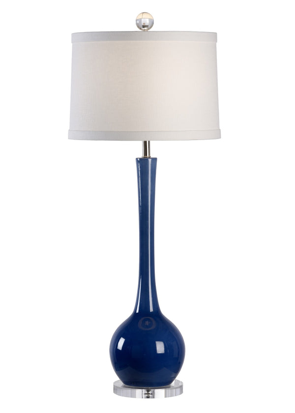 Chelsea House Matthews Cobalt Ceramic Lamp With Clear Acrylic Base — Handcrafted Italian 41" Table & Bedside Accent 68950