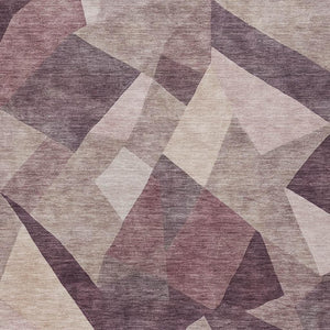 HomeRoots 9' X 12' Stylish Plum & Beige Abstract Area Rug – Washable, Durable for Indoor & Outdoor Spaces! 689501