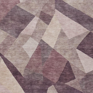 HomeRoots 10' X 14' Plum and Beige Abstract Washable Area Rug – Stylish, Durable, Indoor/Outdoor Comfort Solution 689502