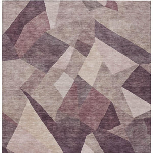 HomeRoots 10' X 14' Plum and Beige Abstract Washable Area Rug – Stylish, Durable, Indoor/Outdoor Comfort Solution 689502
