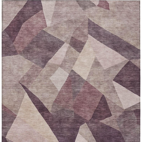 HomeRoots 10' X 14' Plum and Beige Abstract Washable Area Rug – Stylish, Durable, Indoor/Outdoor Comfort Solution 689502