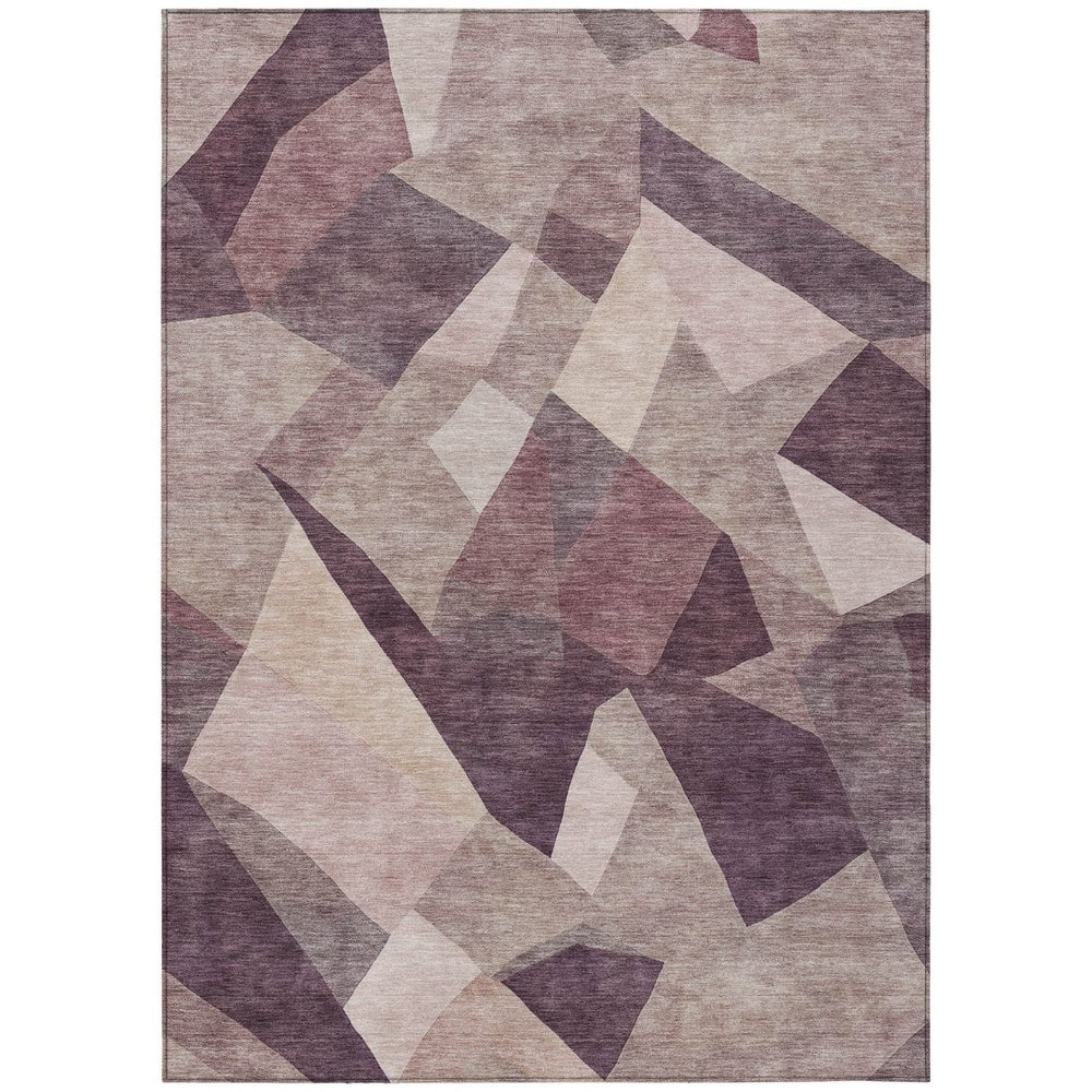 HomeRoots 10' X 14' Plum and Beige Abstract Washable Area Rug – Stylish, Durable, Indoor/Outdoor Comfort Solution 689502
