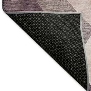 HomeRoots 10' X 14' Plum and Beige Abstract Washable Area Rug – Stylish, Durable, Indoor/Outdoor Comfort Solution 689502