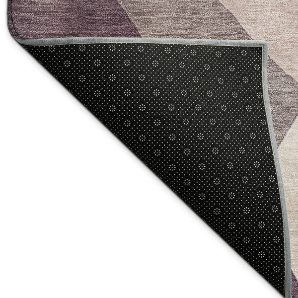 HomeRoots 10' X 14' Plum and Beige Abstract Washable Area Rug – Stylish, Durable, Indoor/Outdoor Comfort Solution 689502