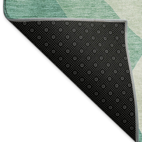 HomeRoots 5' Teal Blue and Ivory Abstract Area Rug - Durable, Washable, Stylish for Indoor & Outdoor Spaces! 689504