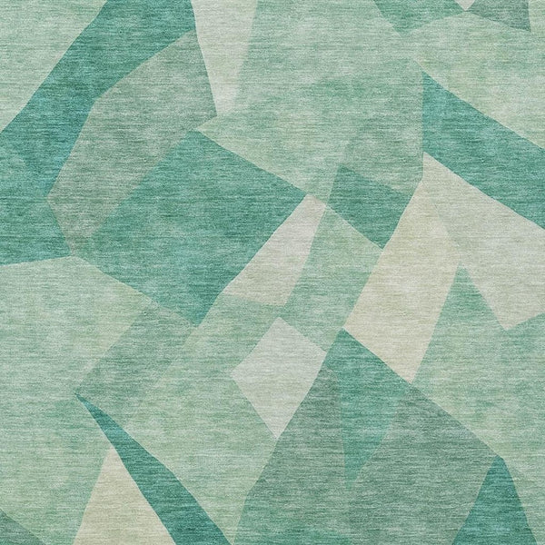 HomeRoots 9' X 12' Teal Blue and Ivory Abstract Rug – Stylish, Washable, Durable for Indoor & Outdoor Spaces! 689507