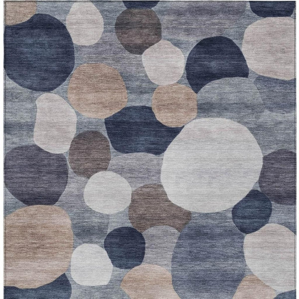 HomeRoots 10' Blue Beige Gray Geometric Washable Area Rug - Durable Indoor/Outdoor Décor for Any Space! 689516