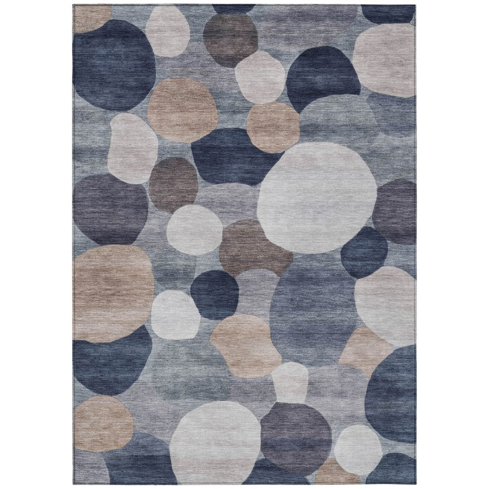 HomeRoots 10' Blue Beige Gray Geometric Washable Area Rug - Durable Indoor/Outdoor Décor for Any Space! 689516