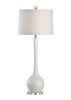 Chelsea House Matthews Matte White Ceramic Table Lamp With Clear Acrylic Base — 41" Slim Italian Minimalist Accent 68952