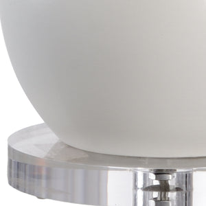 Chelsea House Matthews Matte White Ceramic Table Lamp With Clear Acrylic Base — 41" Slim Italian Minimalist Accent 68952
