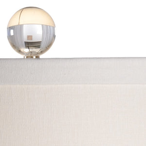 Chelsea House Matthews Matte White Ceramic Table Lamp With Clear Acrylic Base — 41" Slim Italian Minimalist Accent 68952