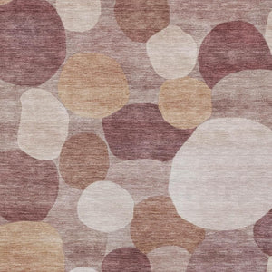 HomeRoots 8' X 10' Stylish Blush & Beige Geometric Washable Rug - Durable, Versatile for Indoor & Outdoor Use! 689520