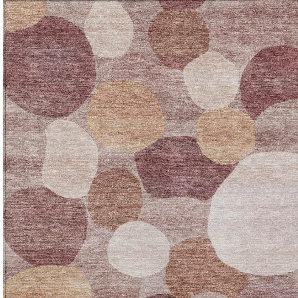 HomeRoots 9' X 12' Blush Beige Geometric Area Rug - Stylish, Durable, Washable for Indoor & Outdoor Spaces 689521
