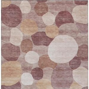 HomeRoots 10' X 14' Blush & Beige Geometric Area Rug - Stylish, Washable, Stain-Resistant for Indoor/Outdoor Use 689522