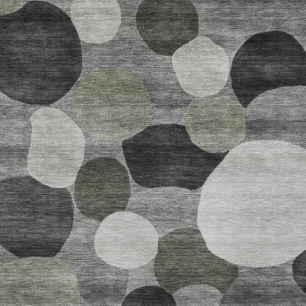 HomeRoots 9' X 12' Stylish Gray and Silver Geometric Area Rug - Washable, Durable, Perfect for Indoor/Outdoor Spaces 689533