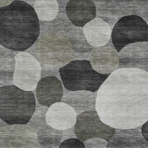 HomeRoots 9' X 12' Stylish Gray and Silver Geometric Area Rug - Washable, Durable, Perfect for Indoor/Outdoor Spaces 689533