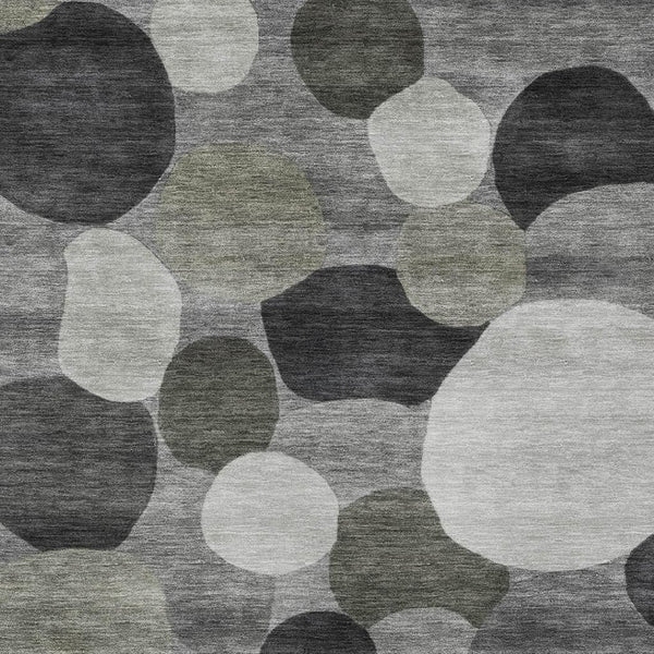 HomeRoots 9' X 12' Stylish Gray and Silver Geometric Area Rug - Washable, Durable, Perfect for Indoor/Outdoor Spaces 689533