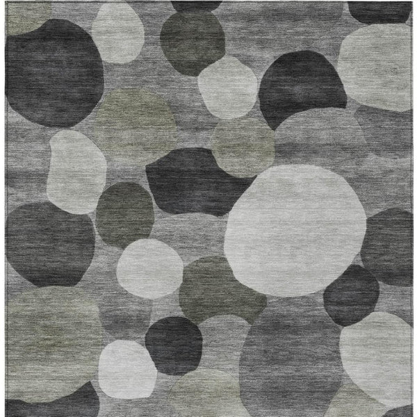 HomeRoots 9' X 12' Stylish Gray and Silver Geometric Area Rug - Washable, Durable, Perfect for Indoor/Outdoor Spaces 689533