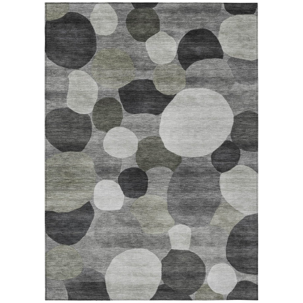 HomeRoots 9' X 12' Stylish Gray and Silver Geometric Area Rug - Washable, Durable, Perfect for Indoor/Outdoor Spaces 689533