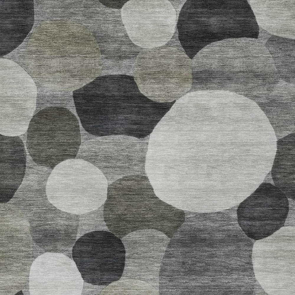 HomeRoots 10' Geometric Gray & Silver Washable Area Rug - Stylish, Durable, Ideal for Indoor & Outdoor Spaces 689534