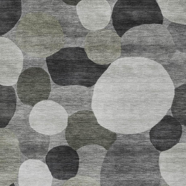 HomeRoots 10' Geometric Gray & Silver Washable Area Rug - Stylish, Durable, Ideal for Indoor & Outdoor Spaces 689534