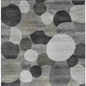 HomeRoots 10' Geometric Gray & Silver Washable Area Rug - Stylish, Durable, Ideal for Indoor & Outdoor Spaces 689534