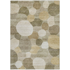 HomeRoots 9' X 12' Stylish Khaki and Beige Geometric Area Rug - Durable, Washable, Perfect for Indoor & Outdoor Use! 689545