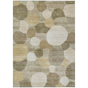 HomeRoots 9' X 12' Stylish Khaki and Beige Geometric Area Rug - Durable, Washable, Perfect for Indoor & Outdoor Use! 689545