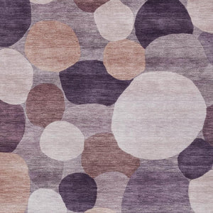 HomeRoots 9' X 12' Contemporary Plum Gray & Ivory Geometric Area Rug - Washable for Indoor & Outdoor Use! 689551