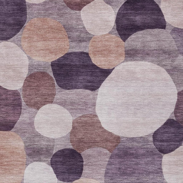 HomeRoots 9' X 12' Contemporary Plum Gray & Ivory Geometric Area Rug - Washable for Indoor & Outdoor Use! 689551